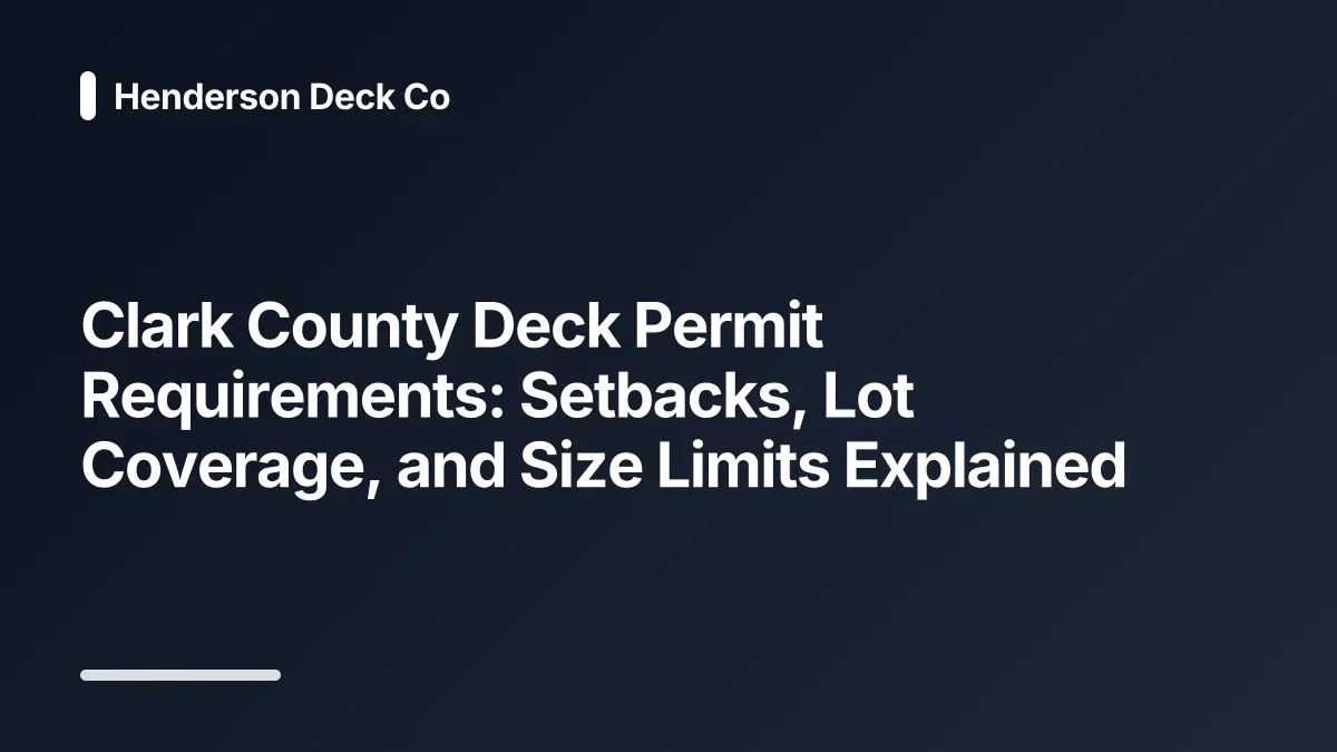 deck setbacks lot coverage