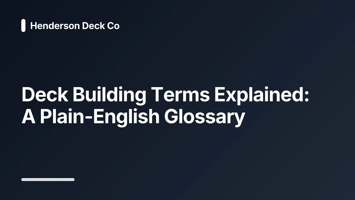 deck building glossary