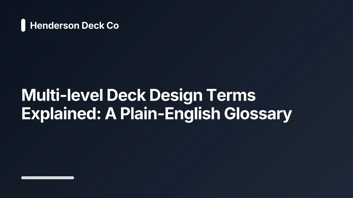 multi level deck design glossary