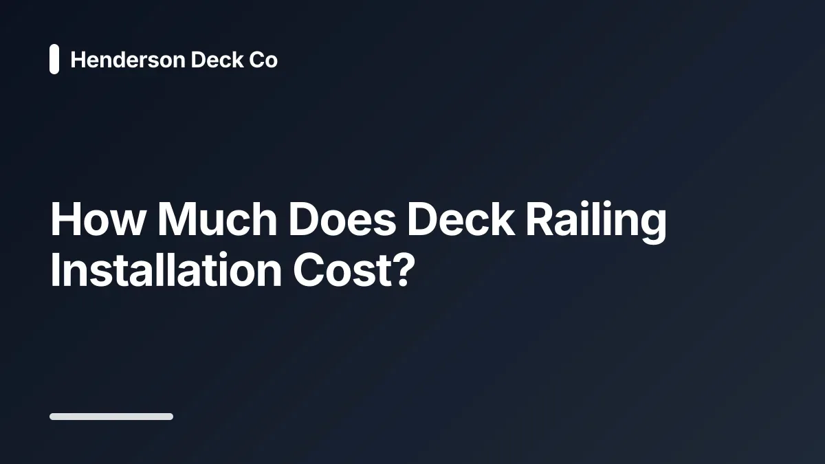 deck railing installation cost