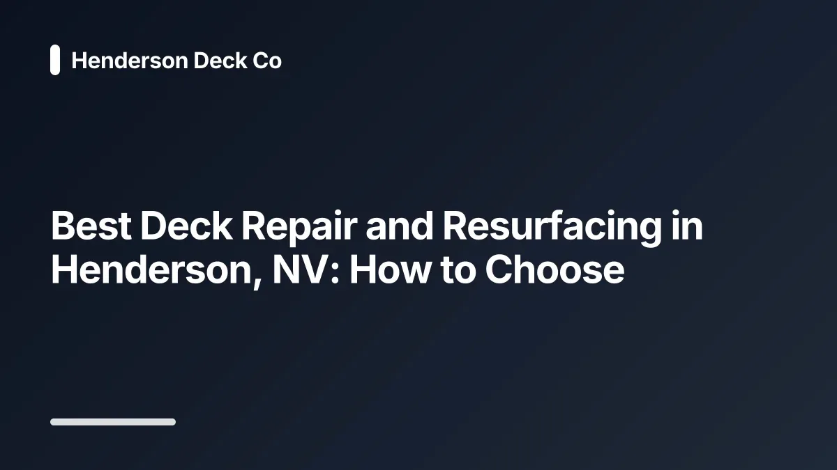 best deck repair and resurfacing henderson nv