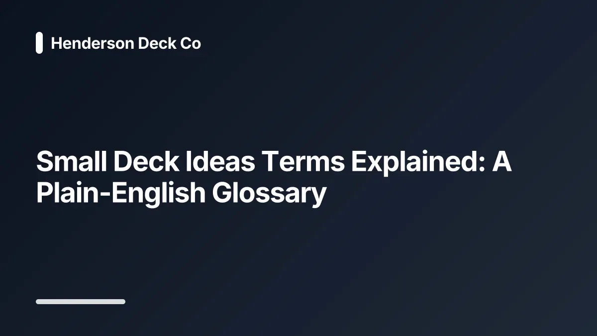 small deck ideas glossary