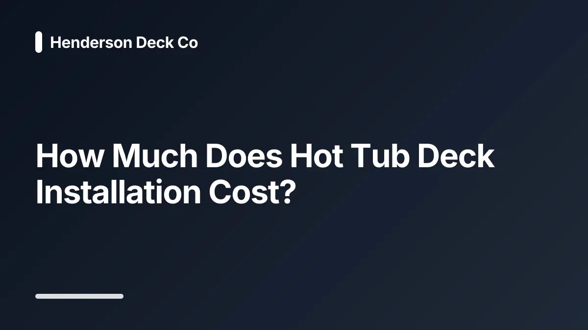 how much does hot tub deck installation cost
