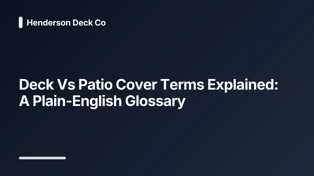 deck vs patio cover glossary