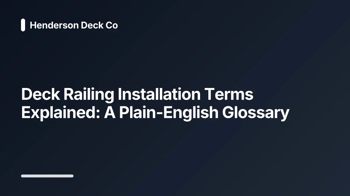 deck railing installation glossary