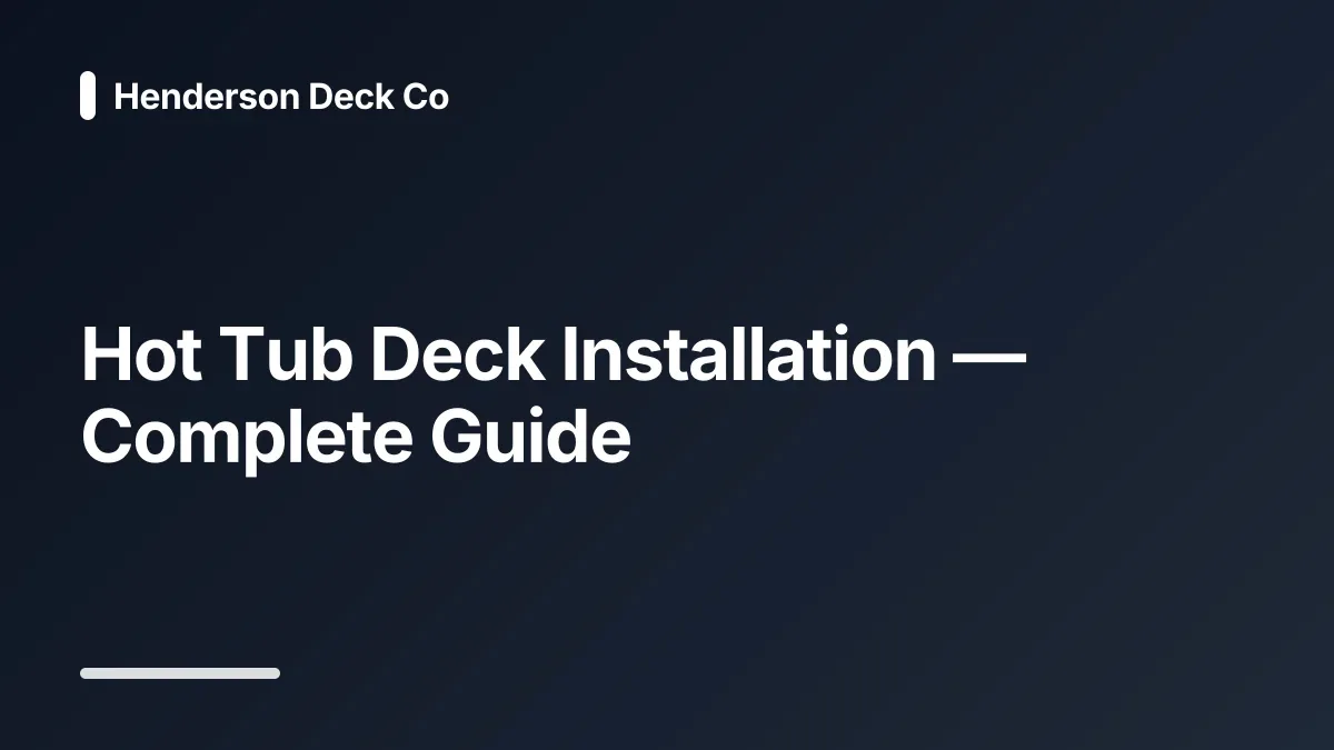hot tub deck installation